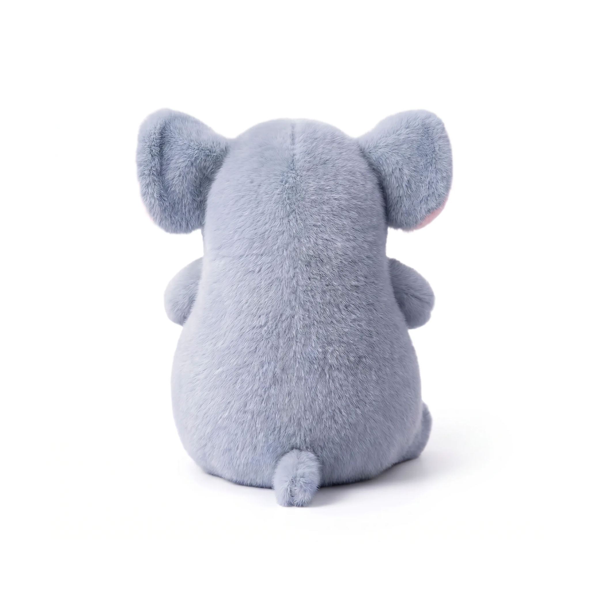 Plush toy elephant on a white background