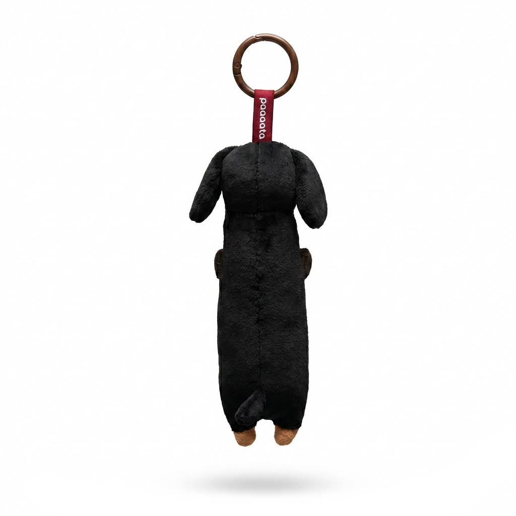 Dachshund Keychain plush stuffed animal toy, PP cotton plush, back view