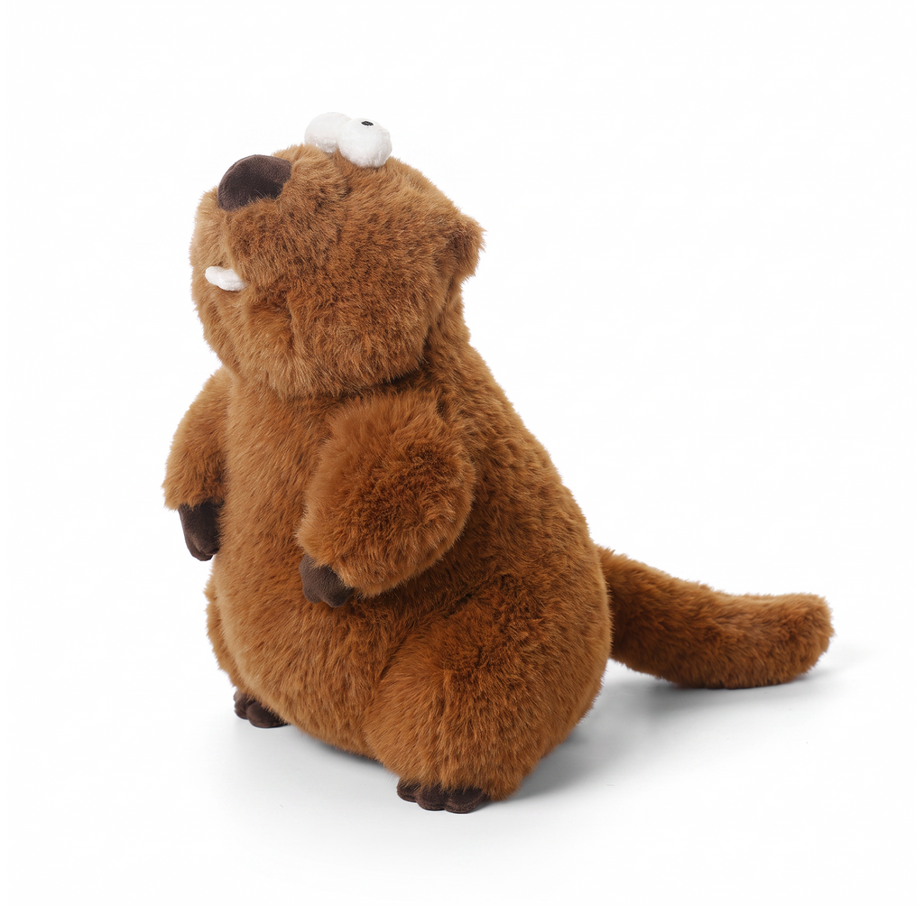 Dan Marmot plush stuffed animal toy, side view