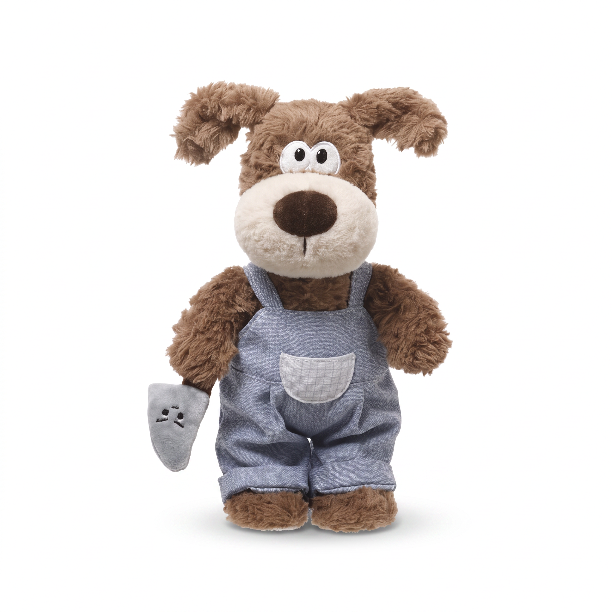 Dave Dog plush toy, front view without hood