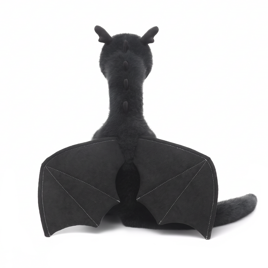 Dax Dragon plush stuffed animal toy, back view