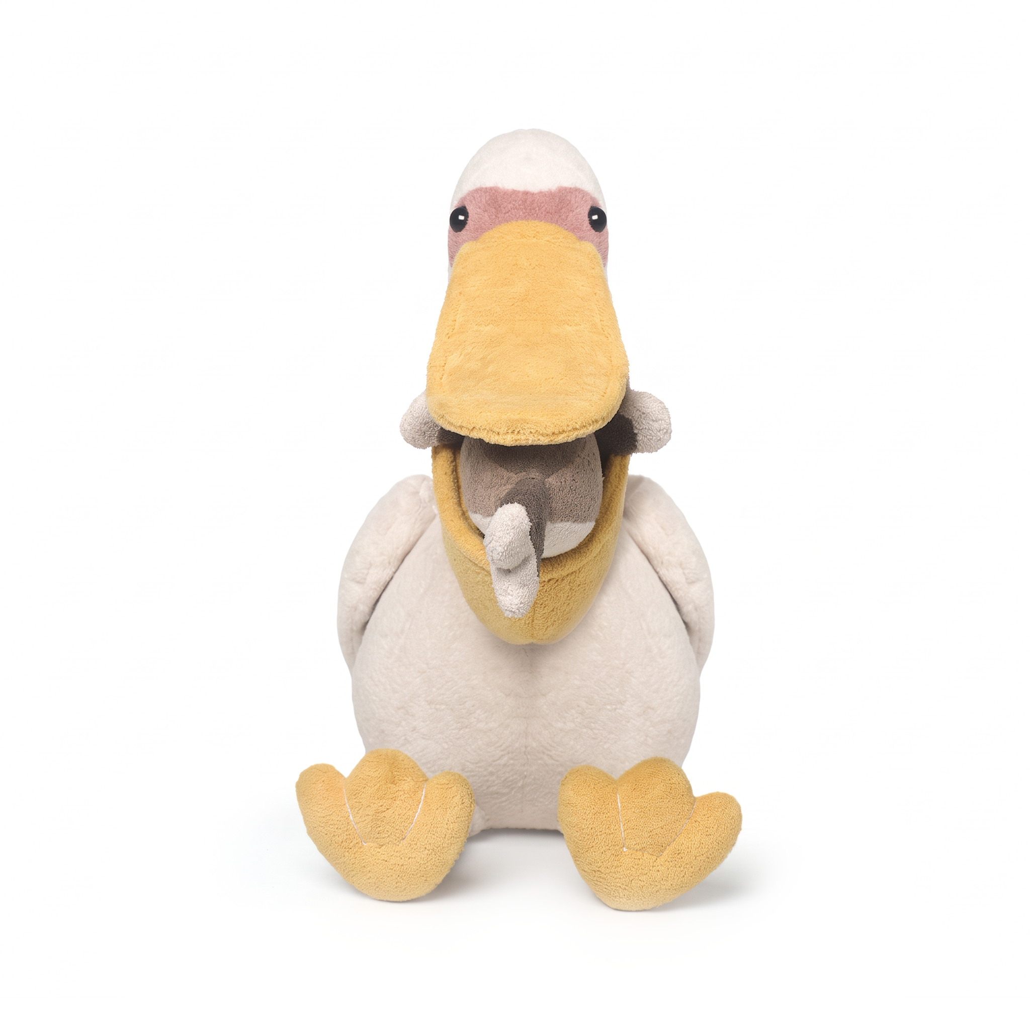 Dom Pelican plush stuffed animal toy, front view