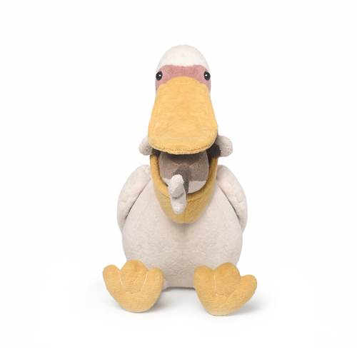 Dom Pelican plush stuffed animal toy, front view