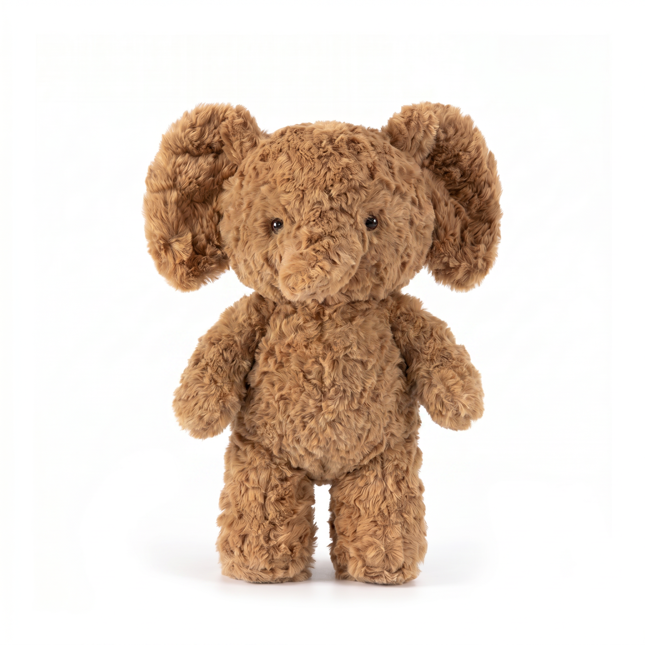 Plush elephant in white background
