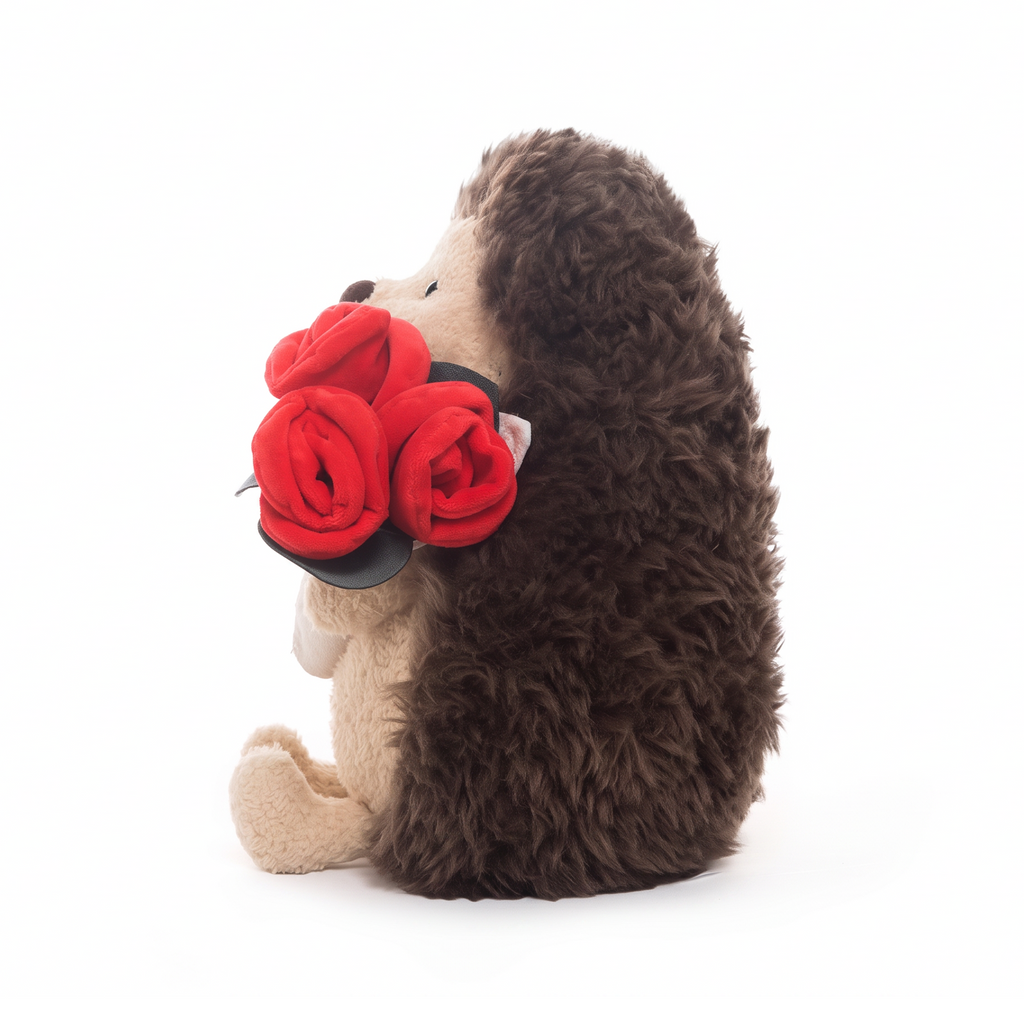 Herbbie Hedgehog plush stuffed animal toy, side view