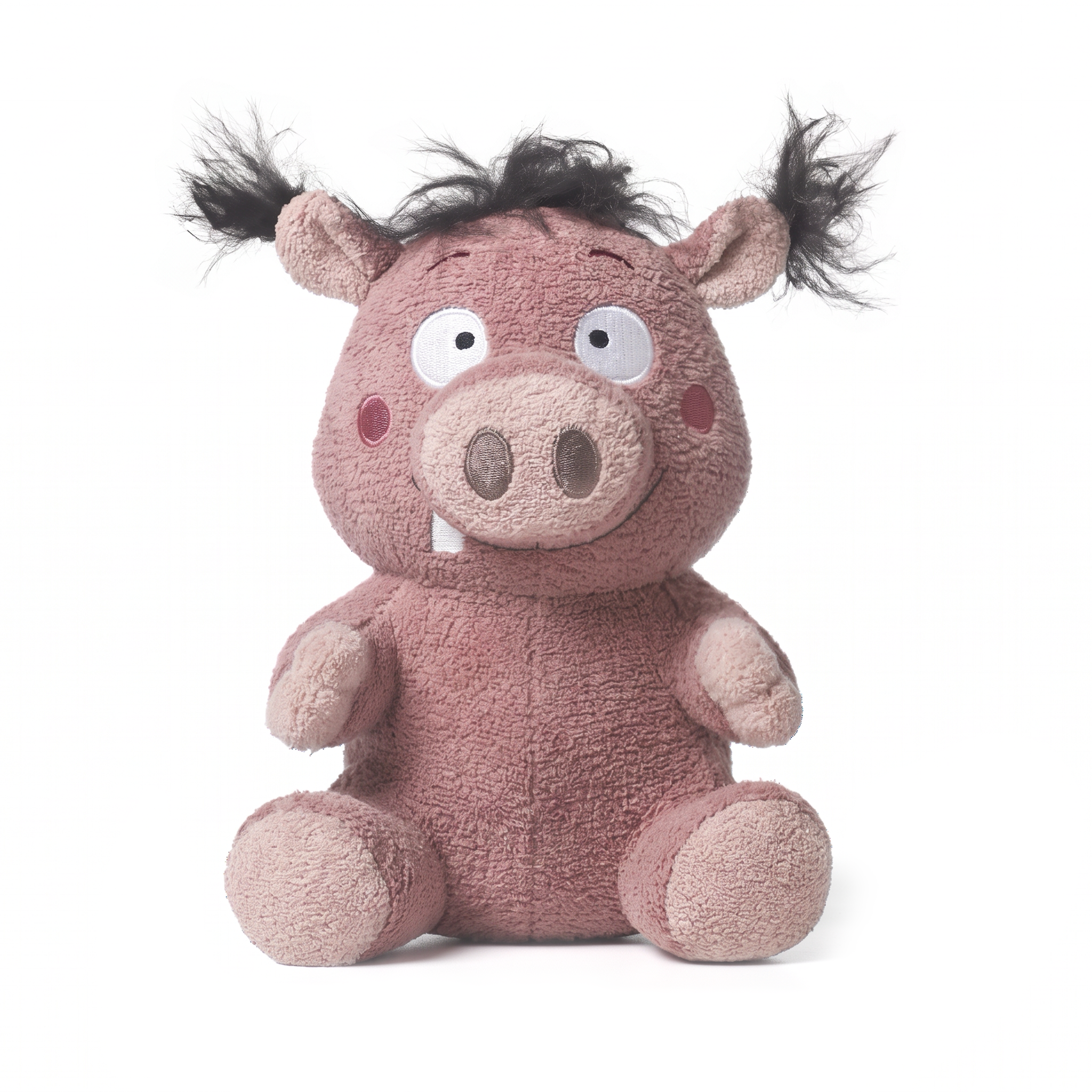 Hoody Boar plush stuffed animal toy, front view