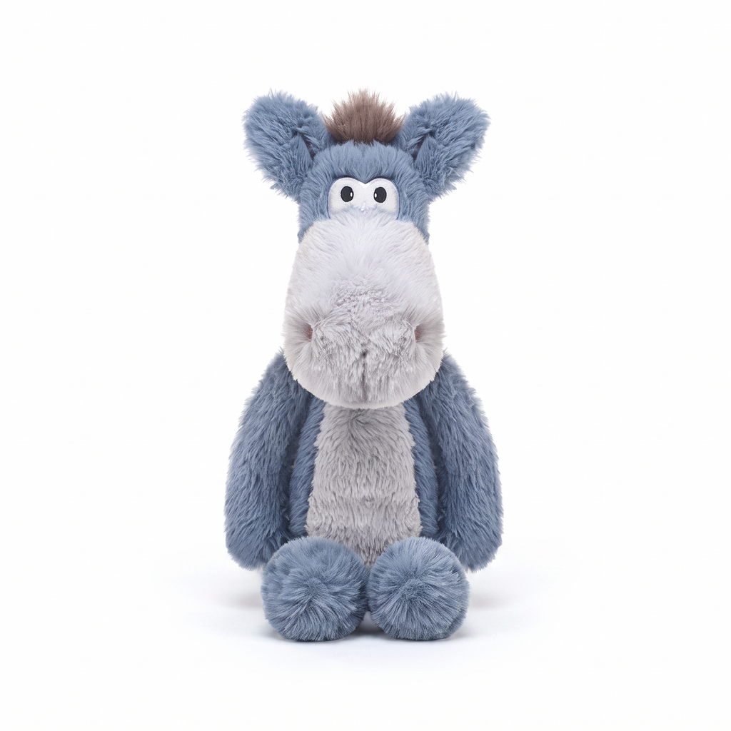Jonny Donkey plush stuffed animal toy, front view