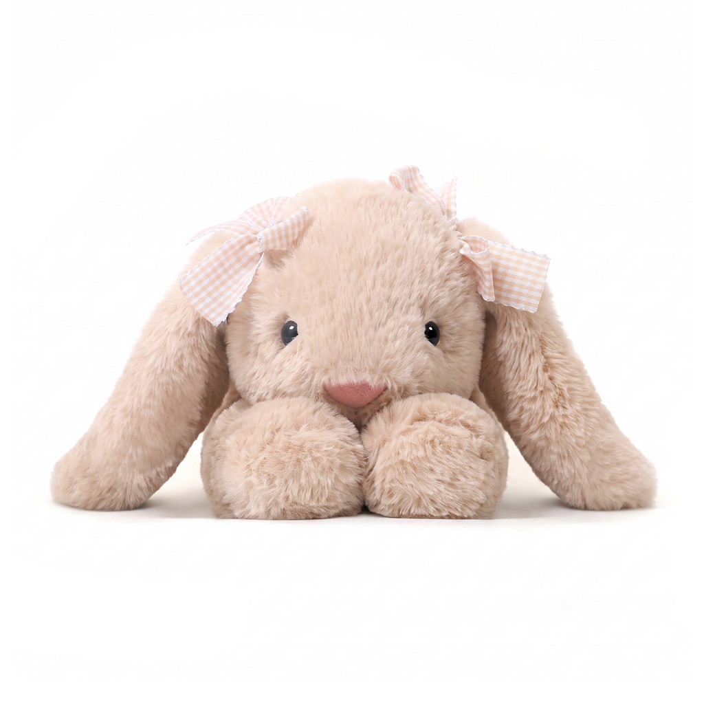 Lily Bunny plush stuffed animal toy, 14", premium polypropylene, front view