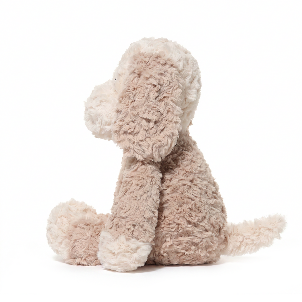 Marki Dog plush stuffed animal toy, side view
