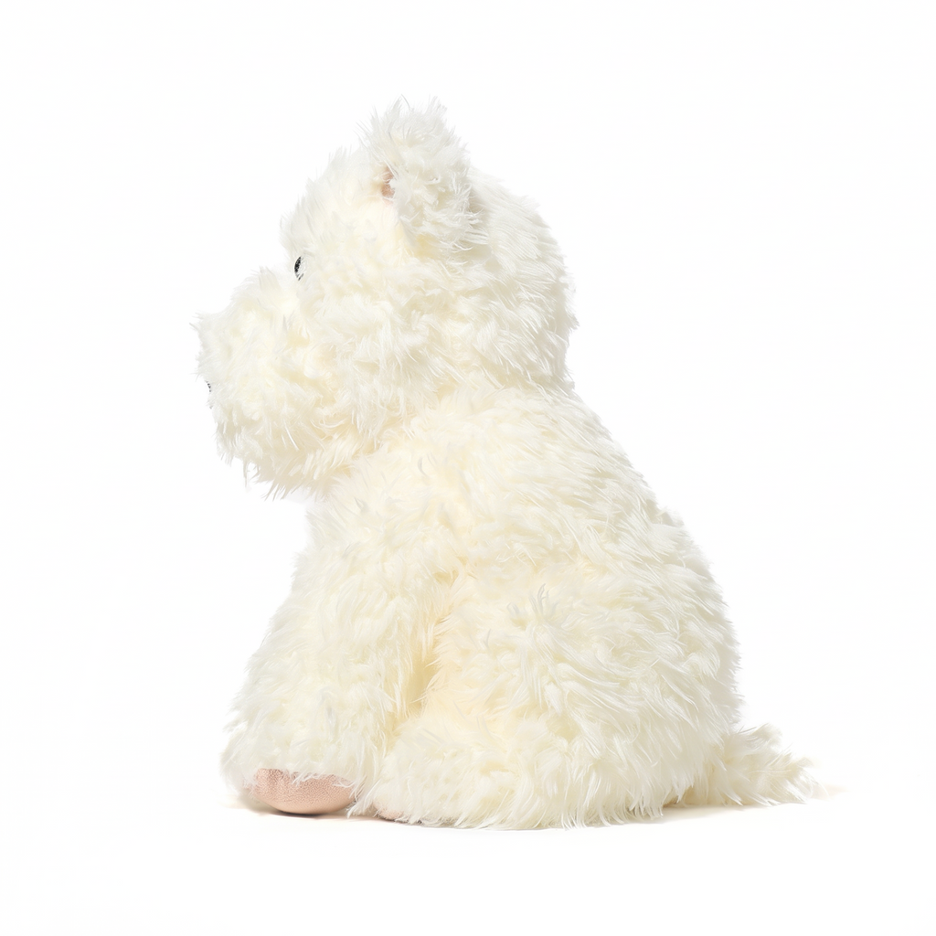 Mia Dog plush stuffed animal toy, side view