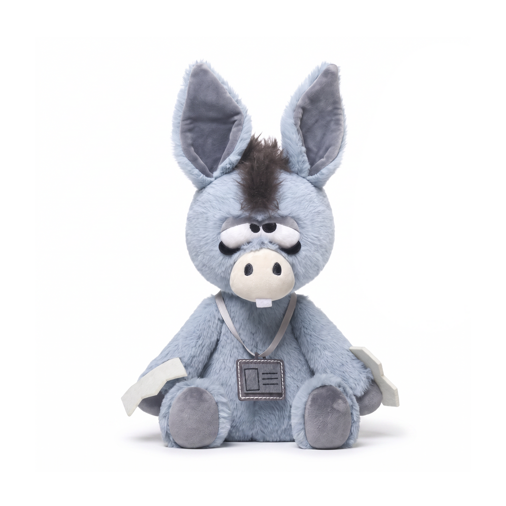 Mike Donkey plush stuffed animal toy, front view