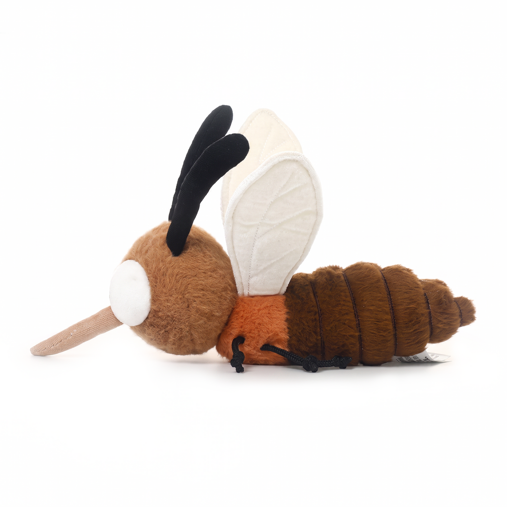 Mozzy Mosquito plush stuffed animal toy, side view