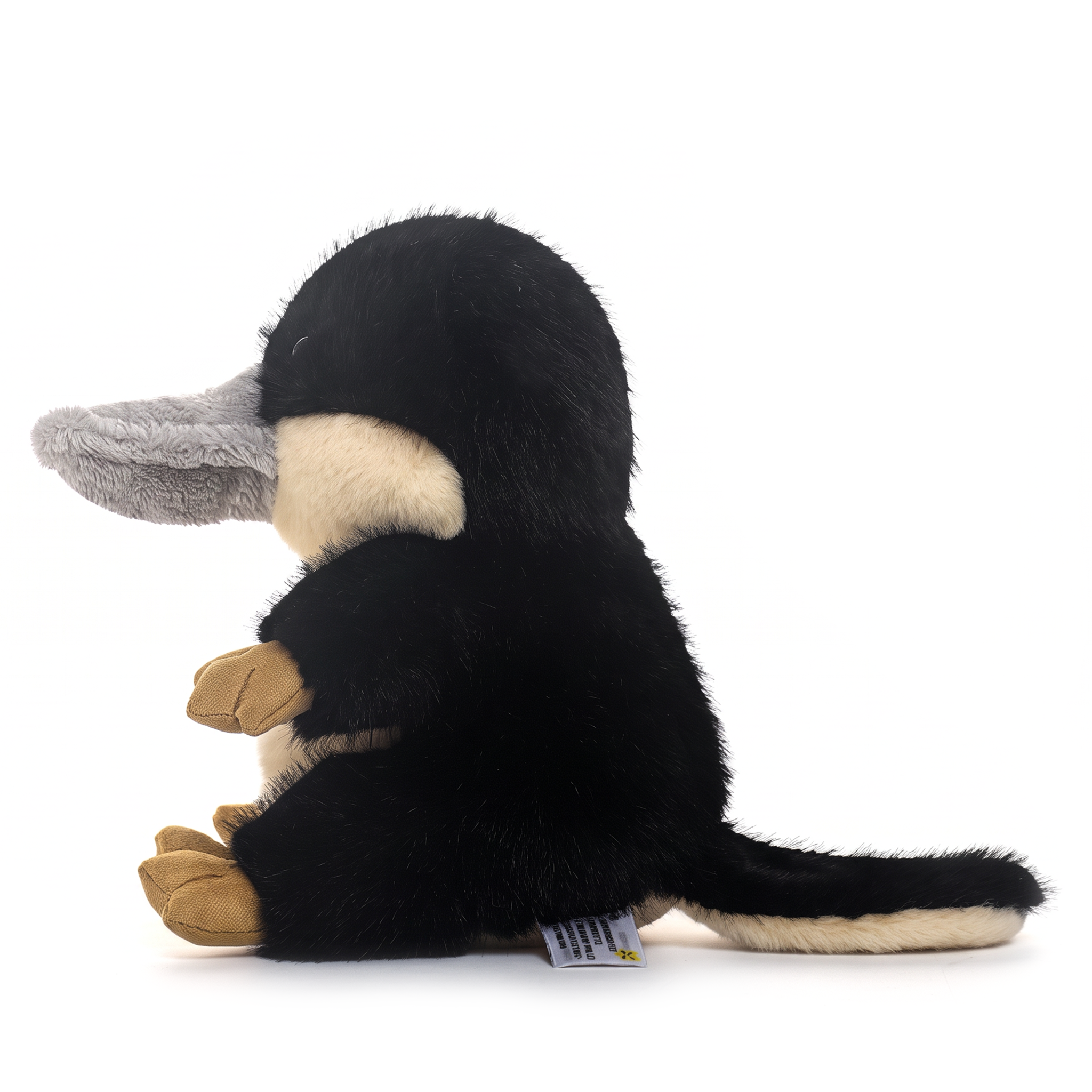 Peter Platypus plush stuffed animal toy, side view
