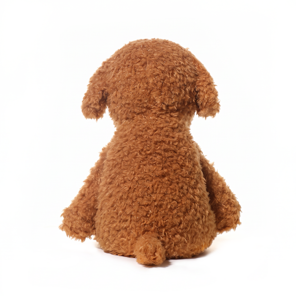 Pudding Dog plush stuffed animal toy, back view