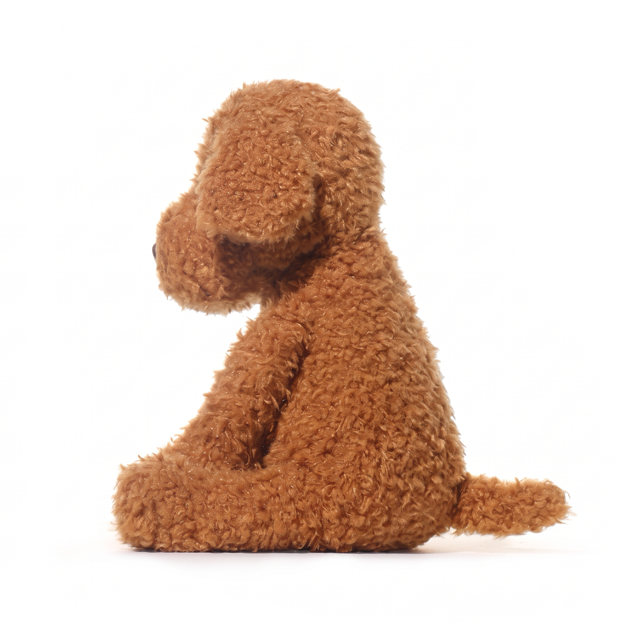 Pudding Dog plush stuffed animal toy, side view