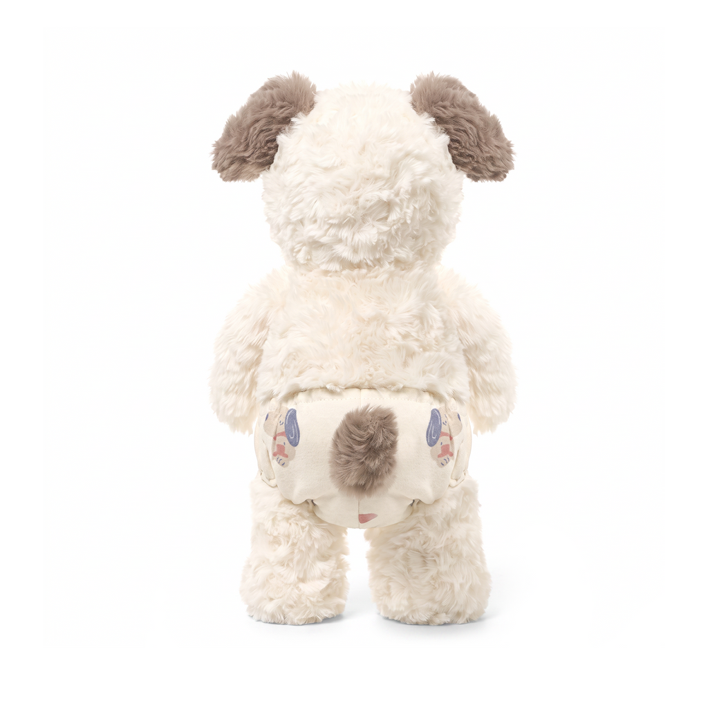 Ronny Dog plush stuffed animal toy, back view
