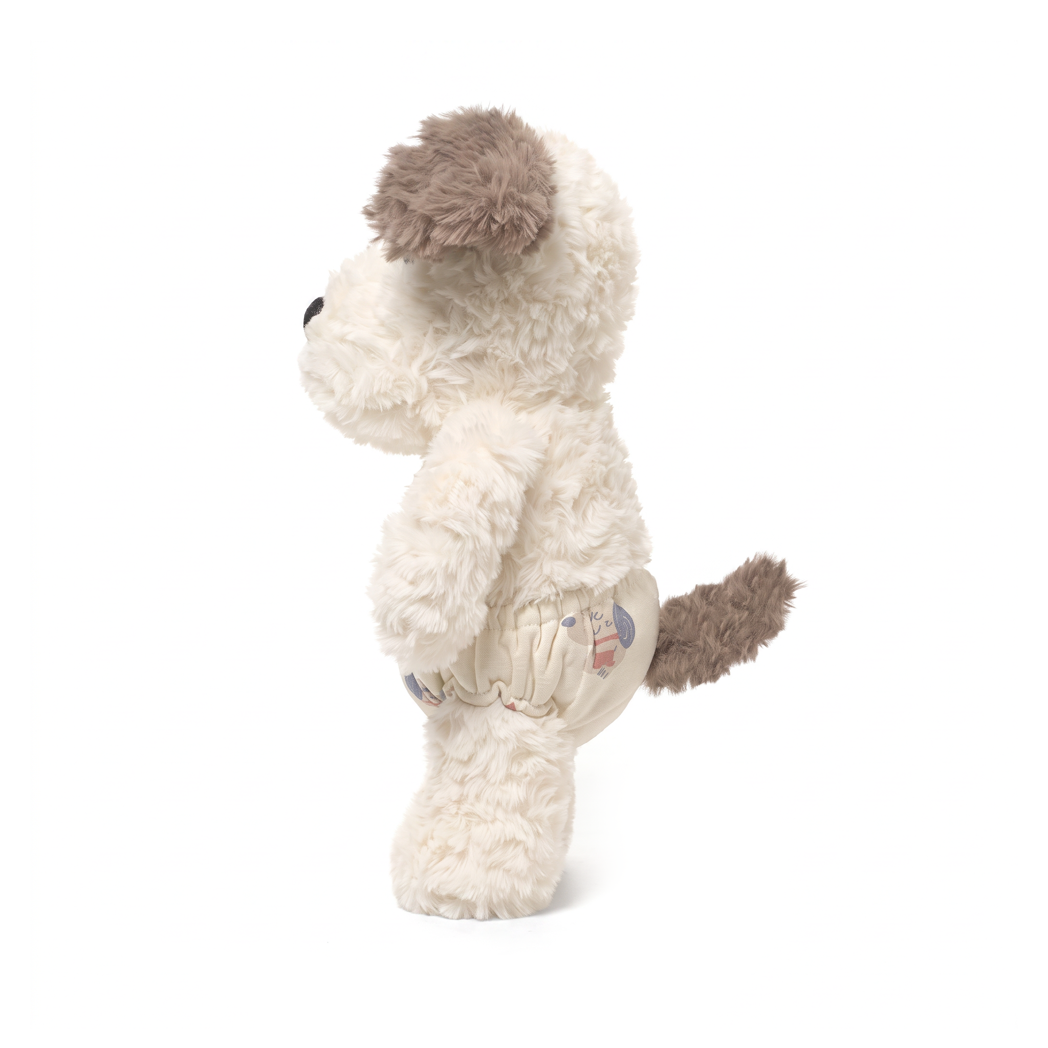 Ronny Dog plush stuffed animal toy, side view