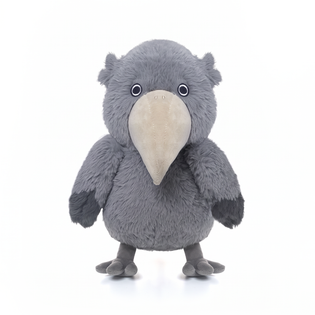 Theo Shoebill plush stuffed animal toy, front view
