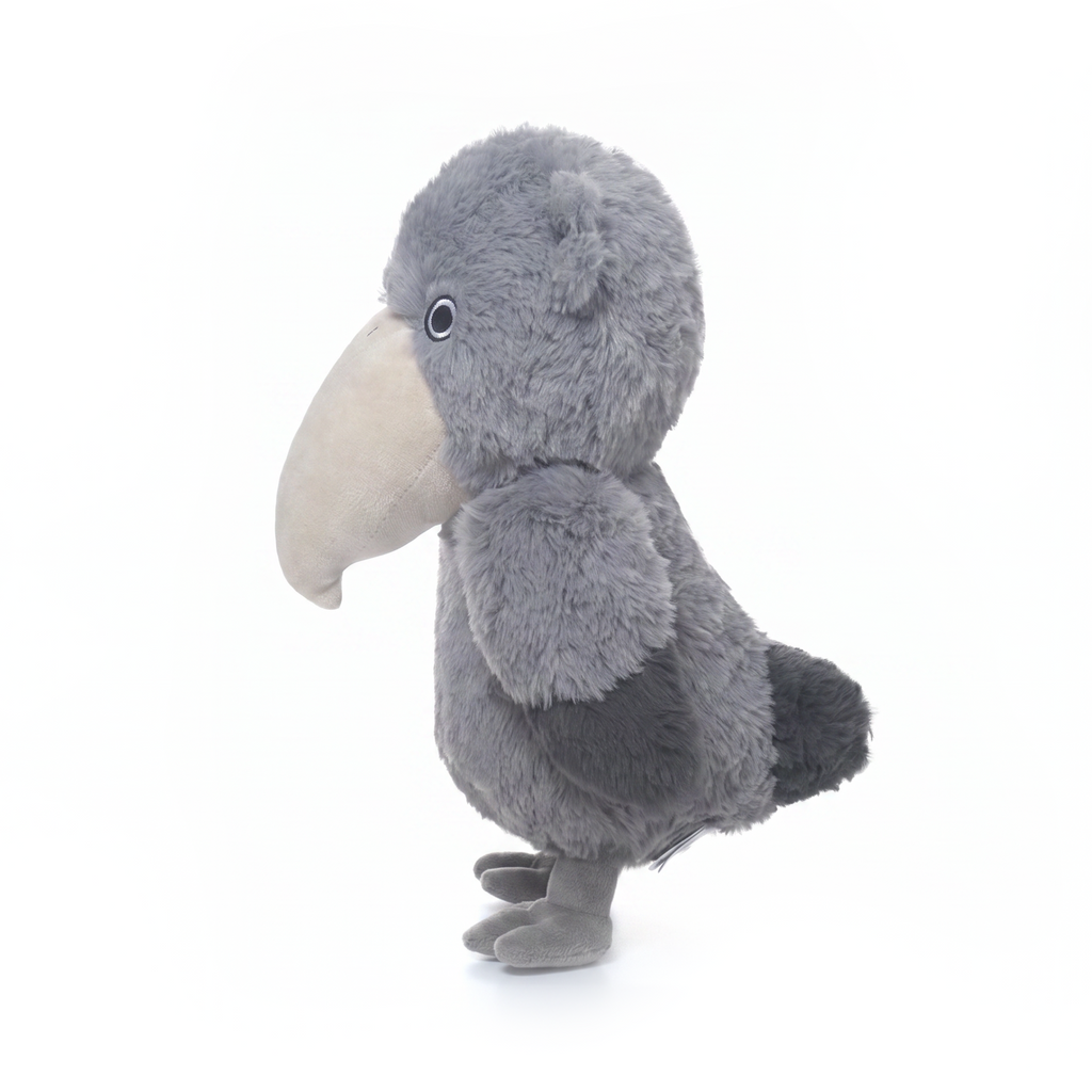 Theo Shoebill plush stuffed animal toy, side view