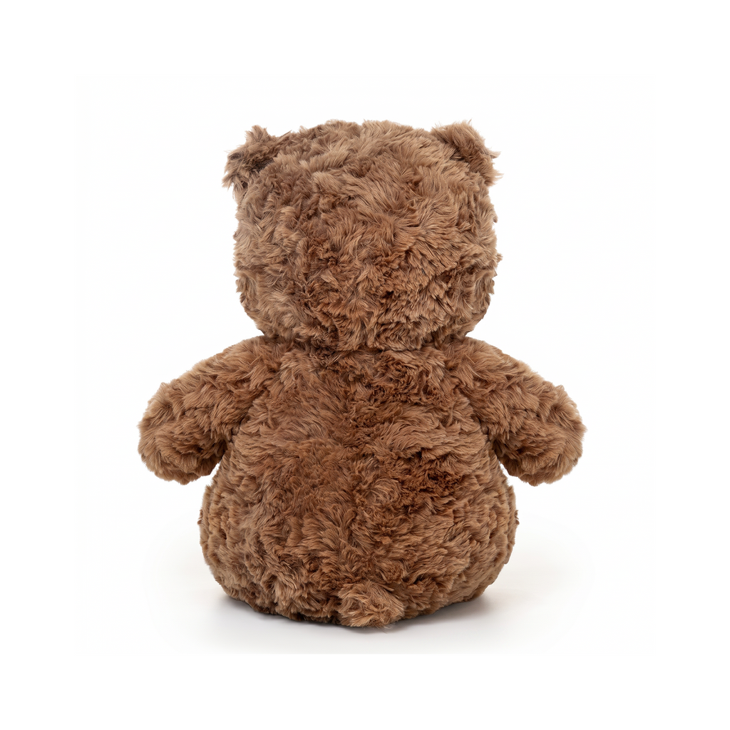 Waffle Bear plush stuffed animal toy, 11.8", PP cotton plush, back view