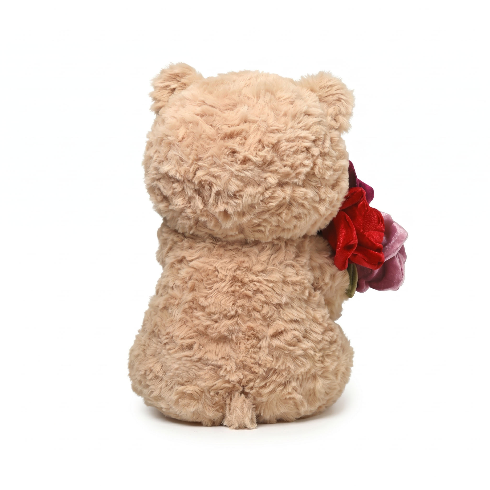 Yumi Bear plush stuffed animal toy, 11.8", PP cotton plush, back view