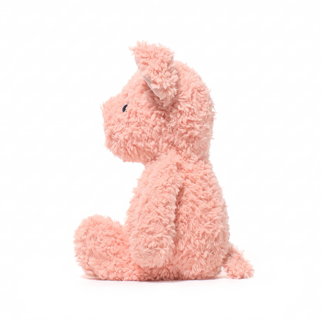 Benny Pig plush stuffed animal toy, side view