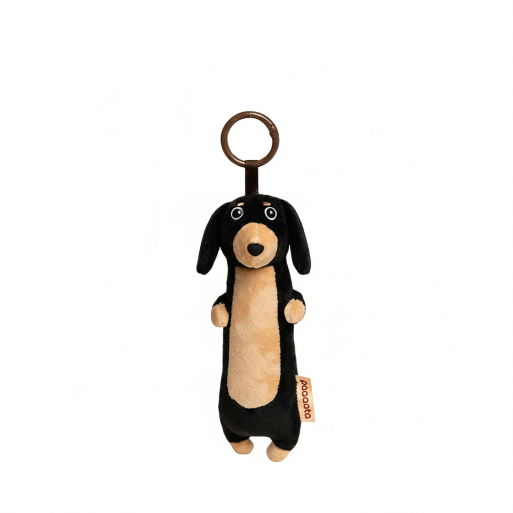 Black and Tan Long-haired Dachshund Charm