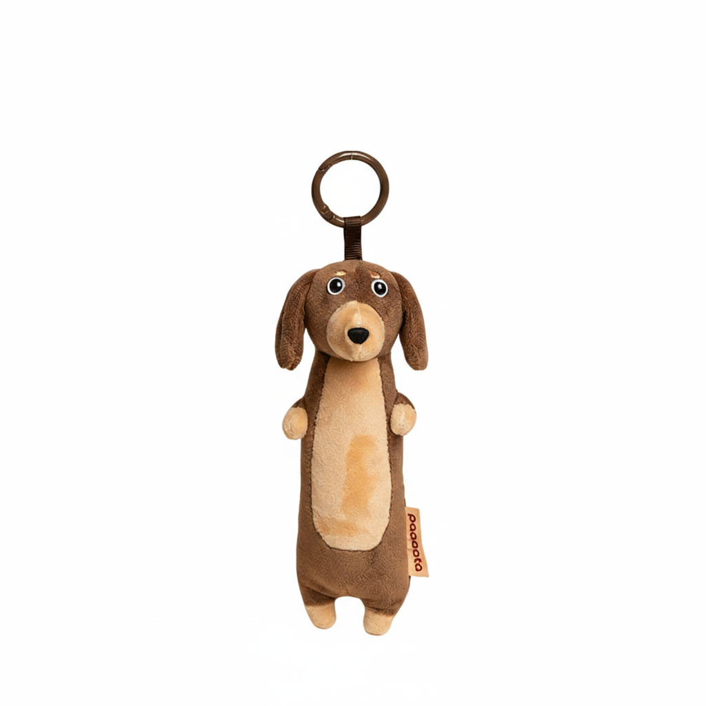 Black and Tan Long-haired Dachshund Charm