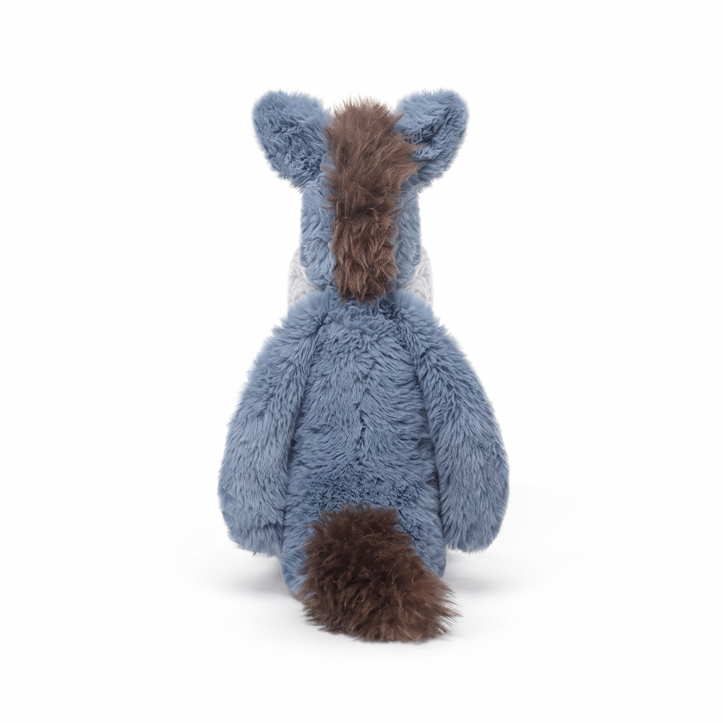 Jonny Donkey plush stuffed animal toy, back view