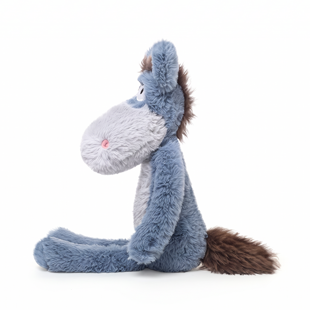 Jonny Donkey plush stuffed animal toy, side view